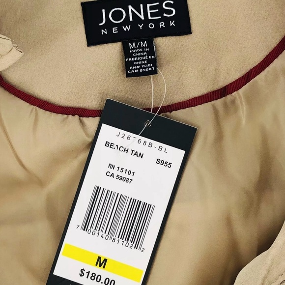 Jones New York Women's Hooded Quilted Pattern Button Zip Front Jacket Medium NWT - Picture 9 of 11